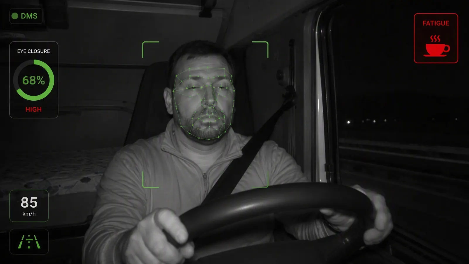 DMS driver monitoring infrared image