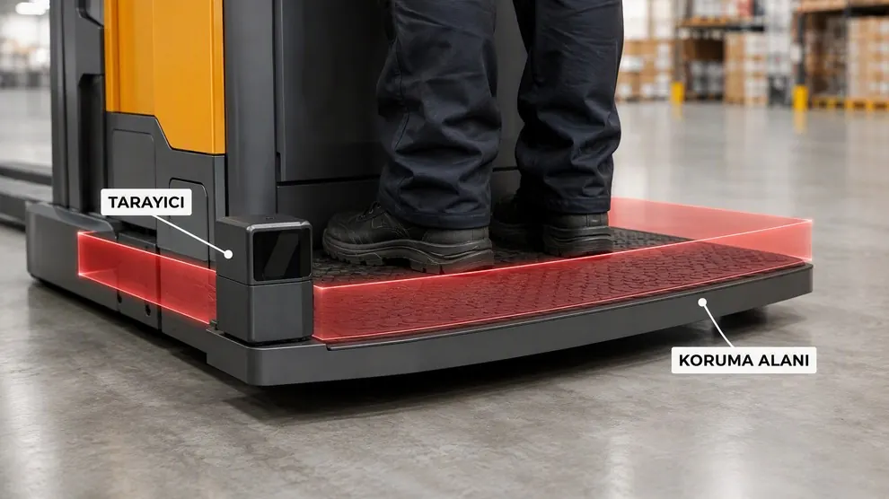 Laser scanner mounted at the platform edge